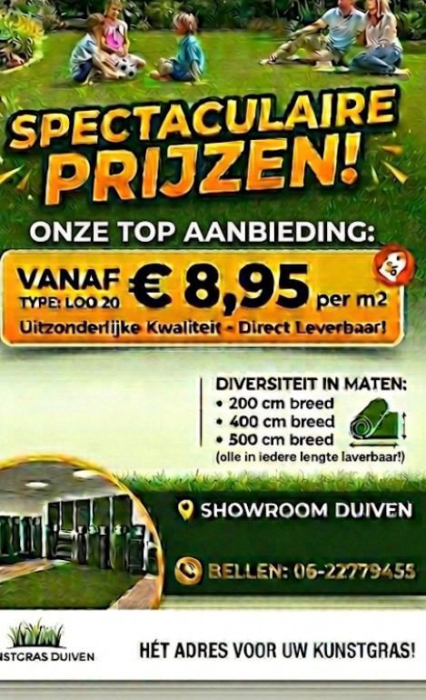 Kunstgras. Met valdemping  Kind en diervriendelijk, Tuin en Terras, Ophalen of Verzenden, Nieuw, Kunstgras