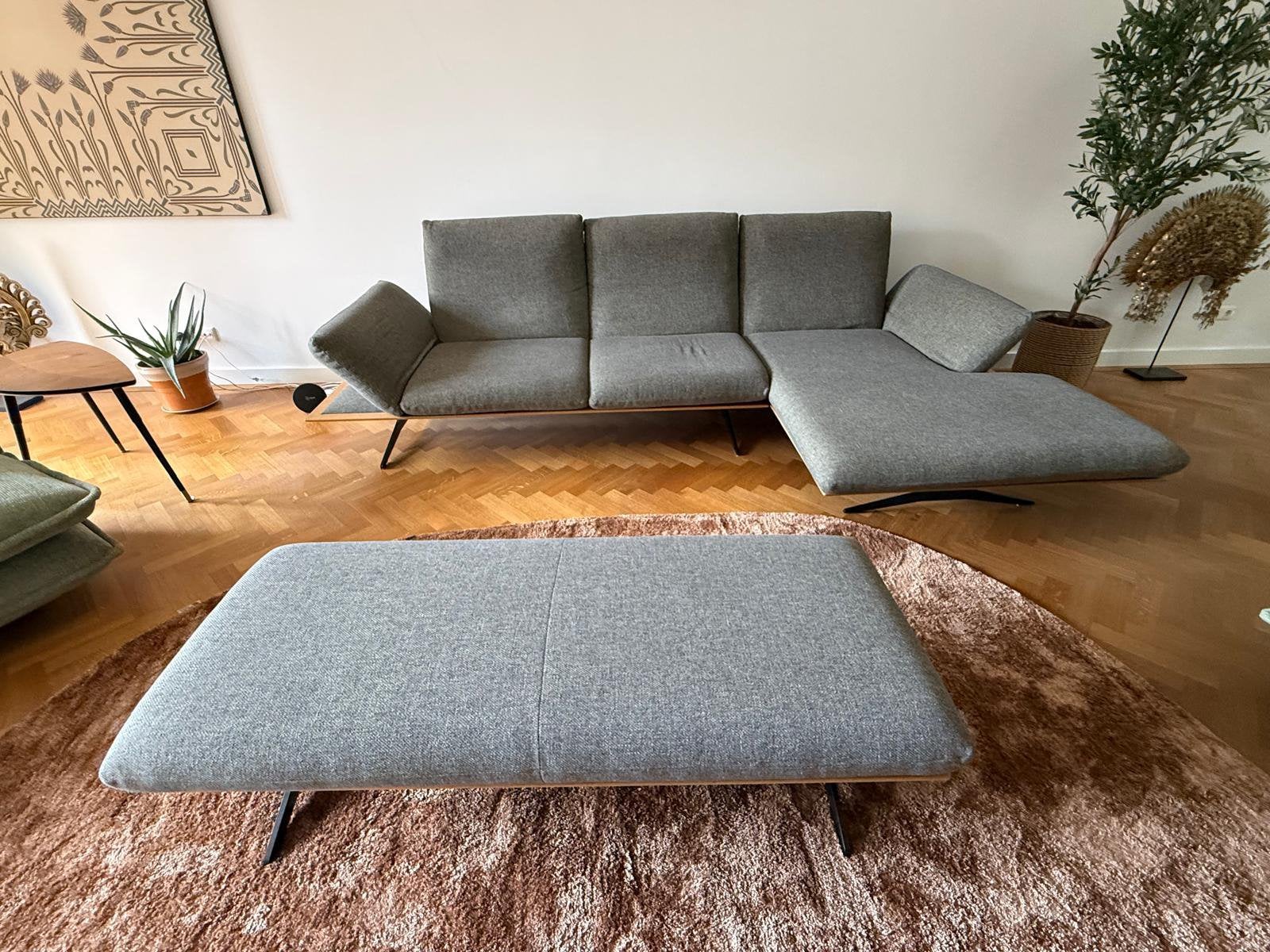 Dieter Knoll designbank + hocker | Nieuwprijs €11.034, Ophalen, Vierpersoons of meer, Minder dan 150 cm
