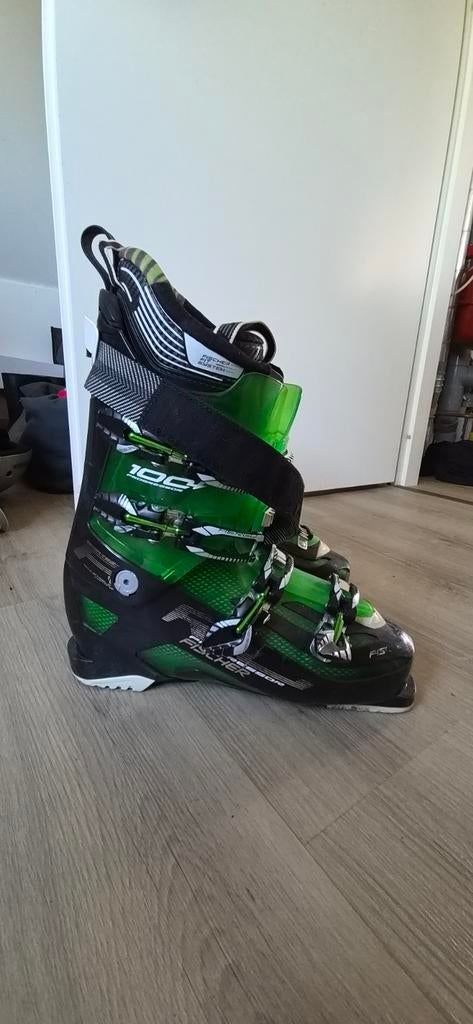 Fischer skischoenen maat 29,5 (EU 45) - Groen/Zwart, 100 tot 140 cm, Schoenen, Ophalen of Verzenden, Skiën
