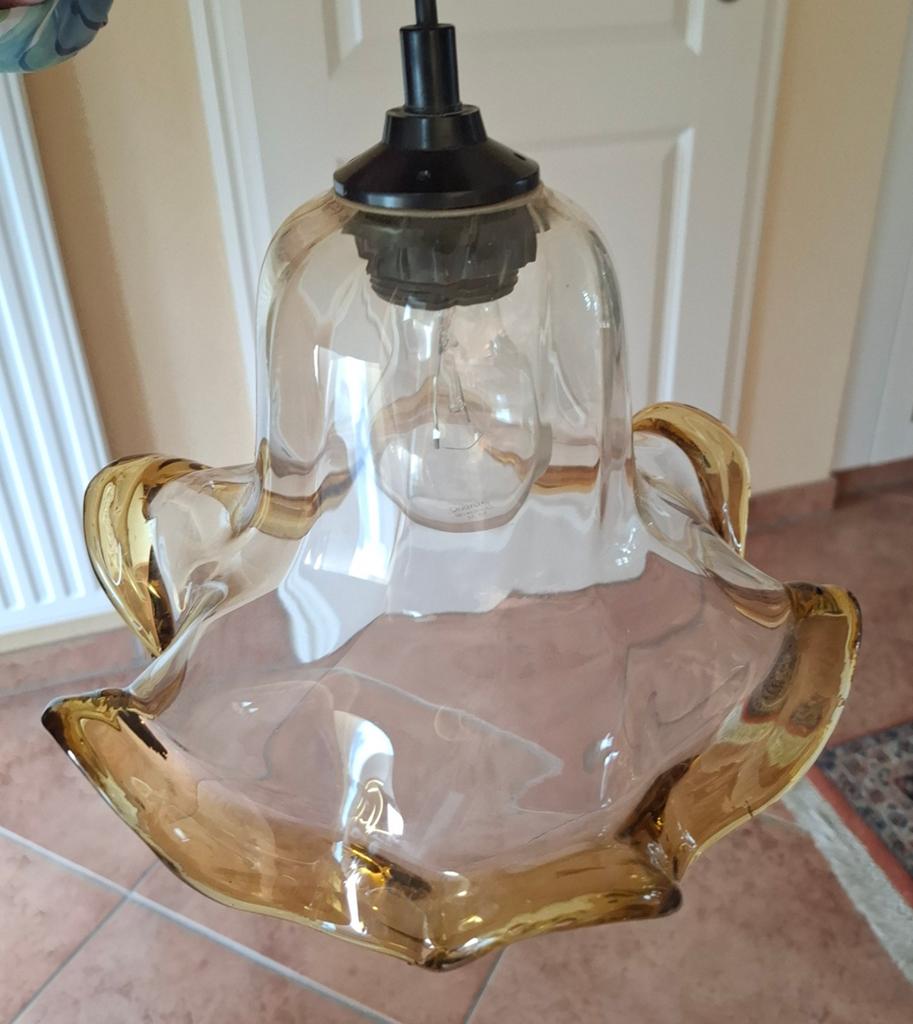 Vintage glazen lampje, Ophalen, Gebruikt, Glas, Minder dan 50 cm