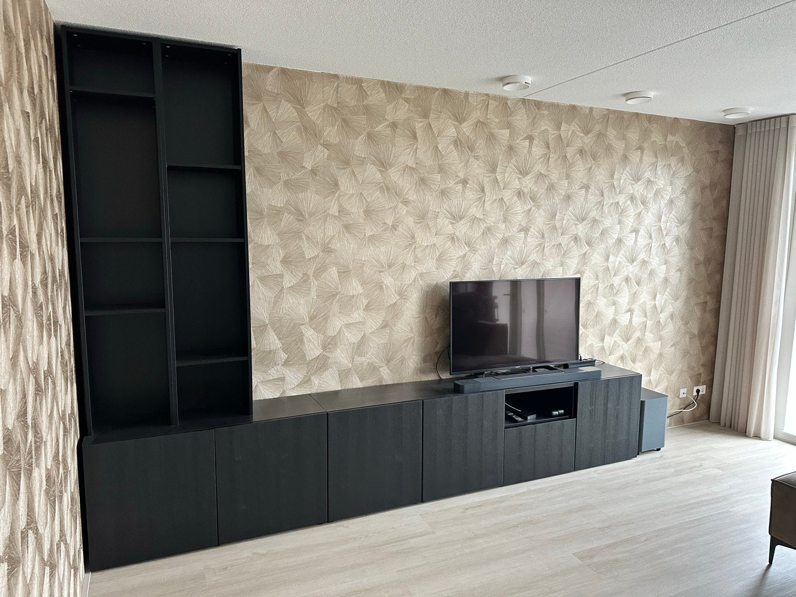 Ikea Besta TV meubel met opbergkast - Zwart, Ophalen, Gebruikt, 200 cm of meer, 150 tot 200 cm