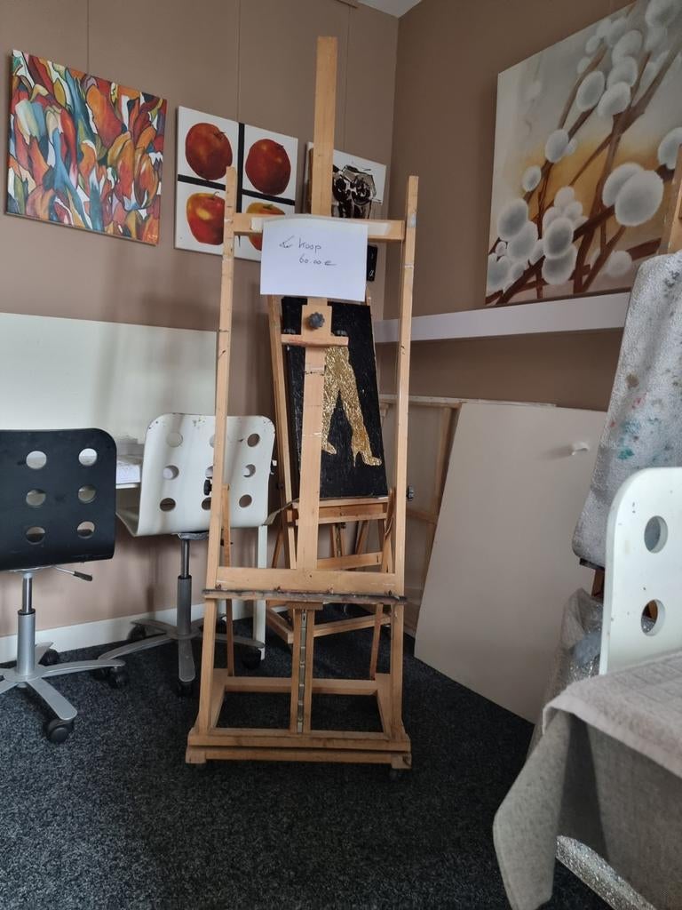 Schildersezel groot met wieltjes, Hobby en Vrije tijd, Schilderen, Ophalen, Ezel