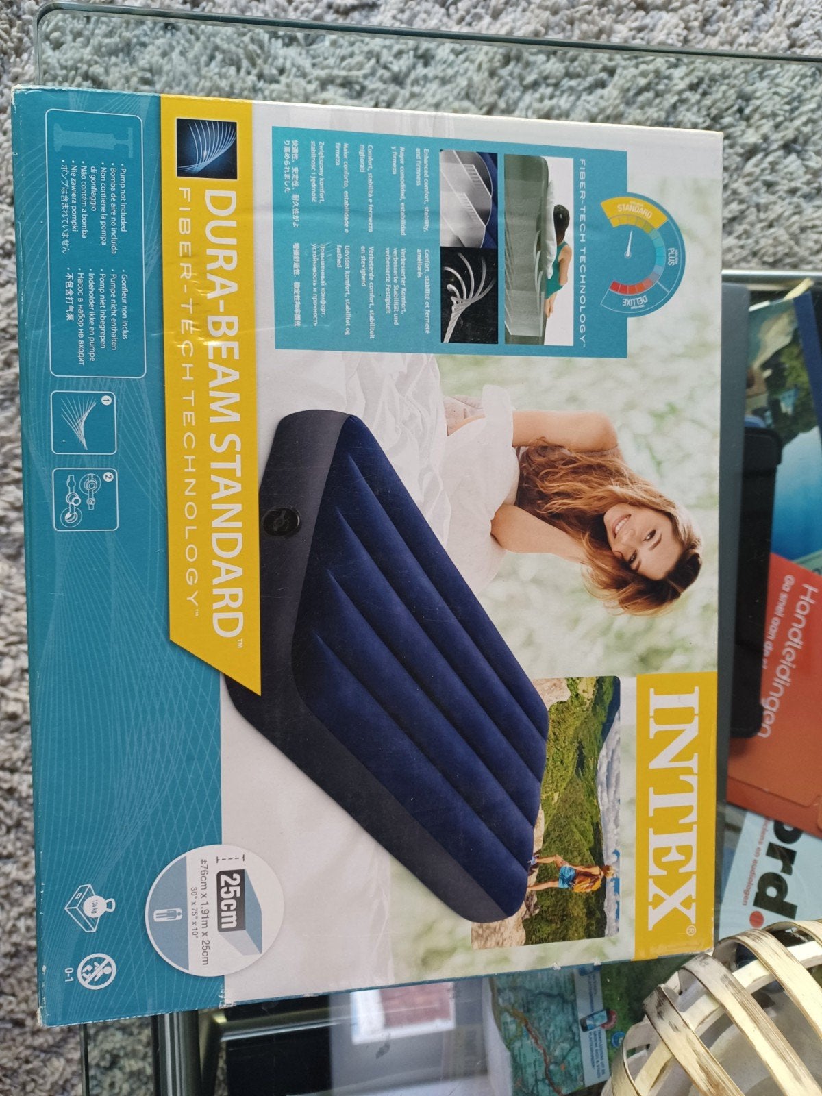 Intex Classic Downy Luchtbed - 1-persoons, Caravans en Kamperen, Luchtbedden, Ophalen of Verzenden, Nieuw, 1-persoons