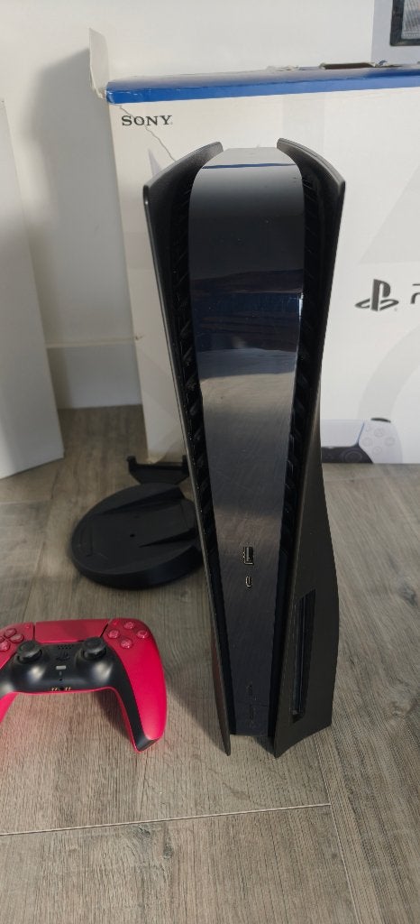 PlayStation 5 Disk Edition – Zwart met rode controller, Ophalen of Verzenden, Zo goed als nieuw, Playstation 5