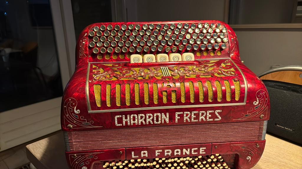 cherron freres vintage knoppenaccordeon, Muziek en Instrumenten, Accordeons, Ophalen of Verzenden, Gebruikt, Overige merken
