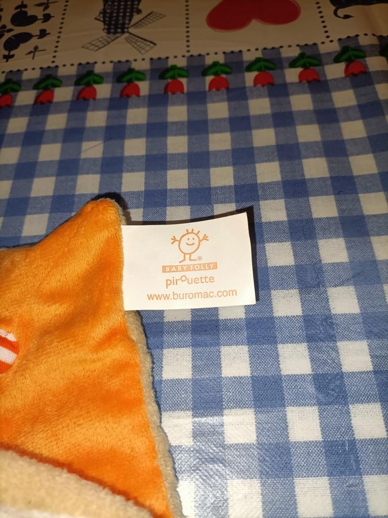 Oranje konijn Knuffeldoekje Baby Folly Buromac, Ophalen of Verzenden, Zo goed als nieuw, Konijn