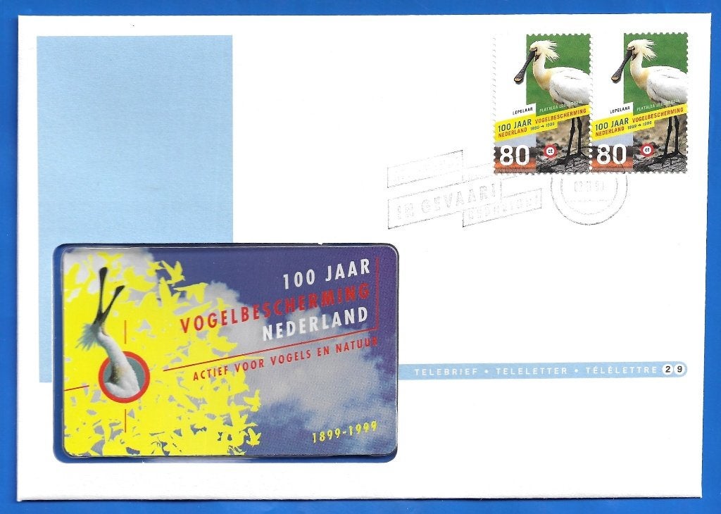 Telebrief 29 100 jaar Vogelbescherming Nederland - 1999, Verzamelen, Telefoonkaarten, Verzenden, Nederland