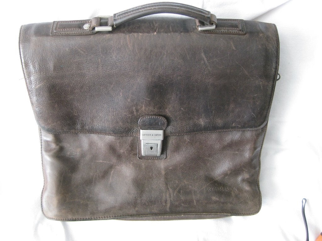 vintage aktetas Arthur & Aston, Zwart, Aktetas of Boekentas, Ophalen of Verzenden, Leer