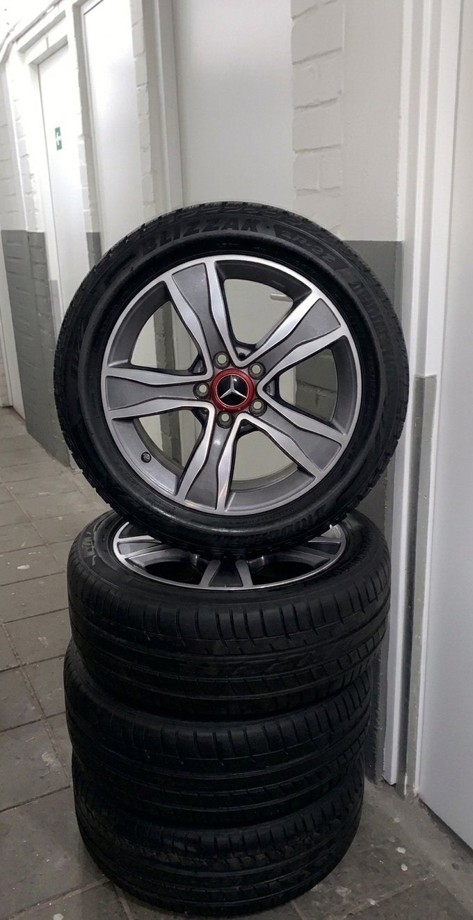 Mercedes-Benz 17 inch velgen met Bridgestone Origineel, Ophalen of Verzenden, Gebruikt