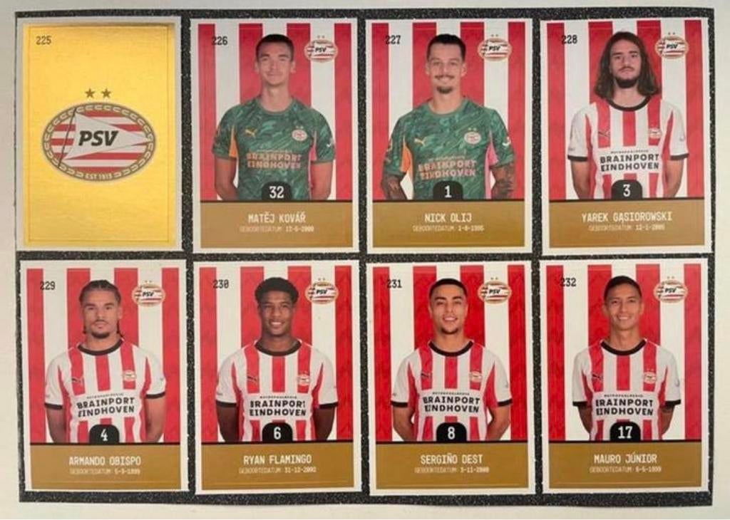 Plus Voetbalplaatjes Stickers    PSV EINDHOVEN    COMPLEET, Verzenden, Meerdere stickers