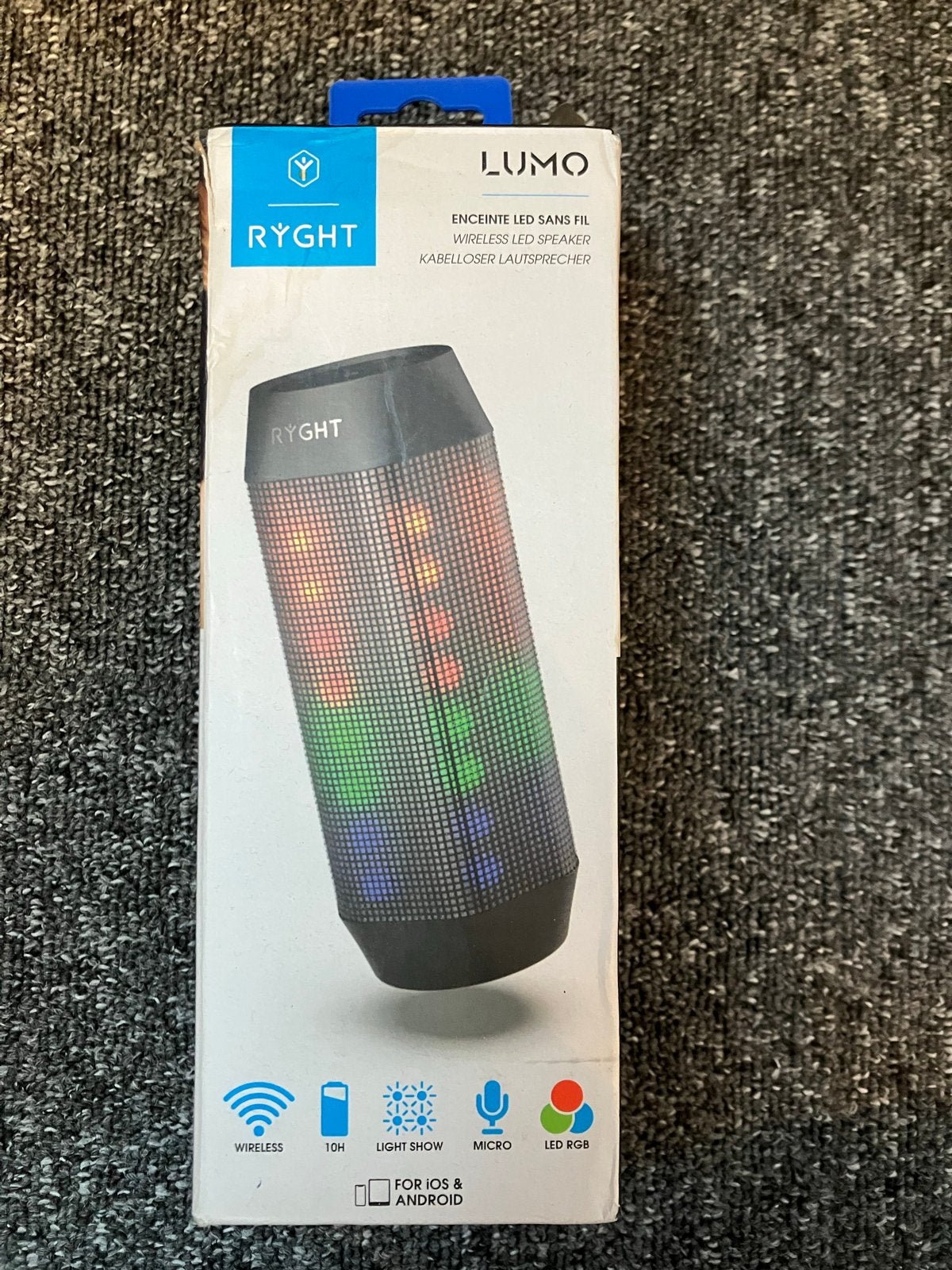 Ryght Lumo Draadloze LED Speaker, Overige merken, Nieuw, Ophalen of Verzenden, Draagbare speaker