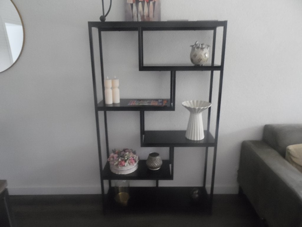 Staande rek zwart, Ophalen, Gebruikt, Metaal, Cd's