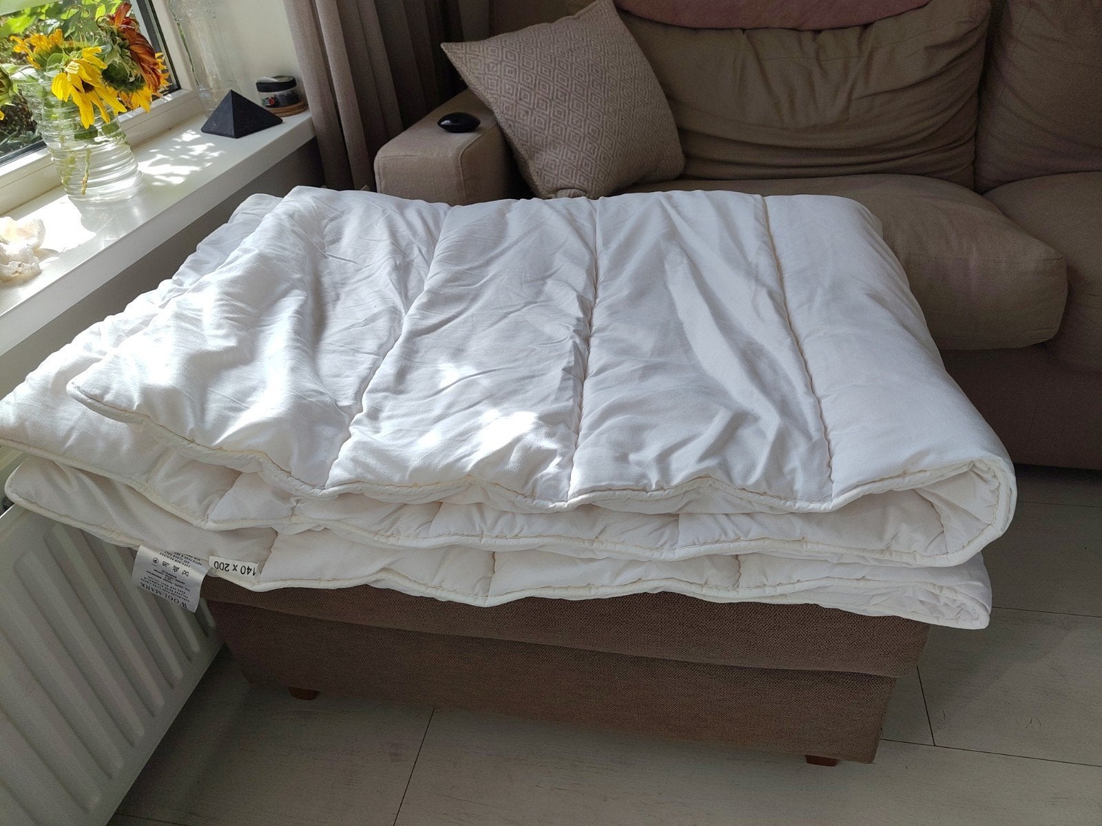 140 x 200 wollen dekbed, Huis en Inrichting, Eenpersoons, Wit, Ophalen of Verzenden, Wol