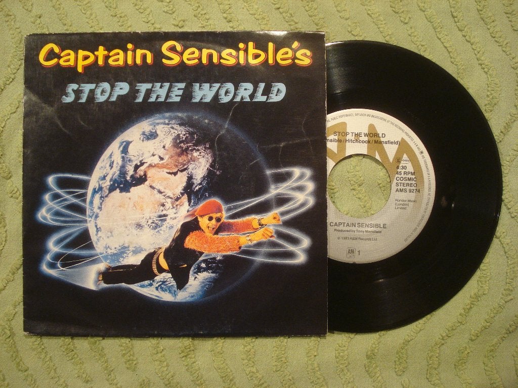 Captain Sensible 7" Vinyl Single: ‘Stop the world’ (NL), Cd's en Dvd's, Ophalen of Verzenden, Zo goed als nieuw, 7 inch, Pop