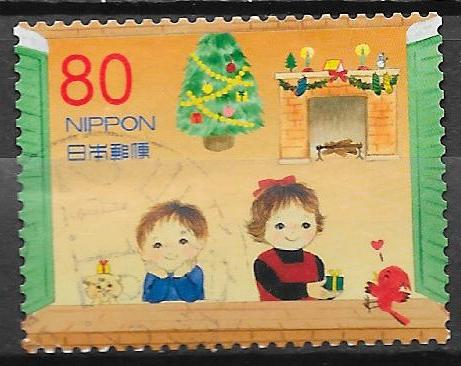 Japan:  uit 2012 (1) kerstzegel, Ophalen of Verzenden, Gestempeld, Oost-Azië