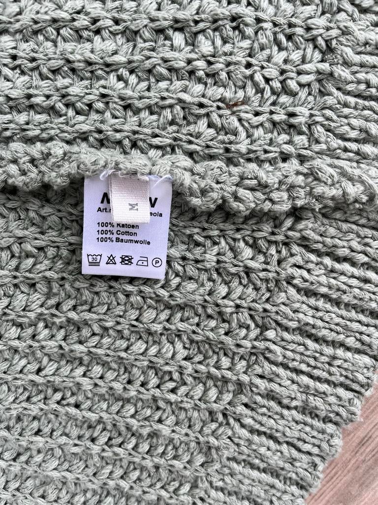 Olijf groen gebreid vest, Ophalen of Verzenden, Zo goed als nieuw, Maat 38/40 (M), Groen