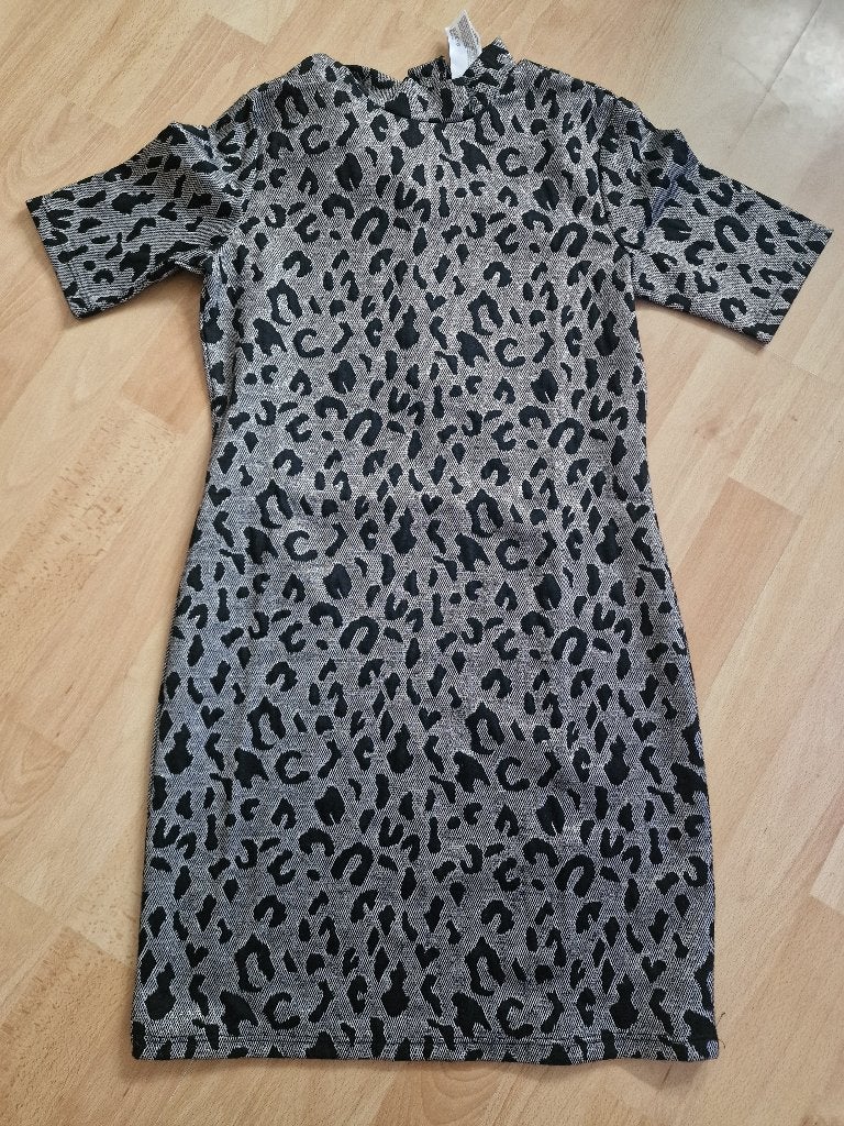 nieuwe zilveren/zwarte glitter jurk, maat 146/152, Ophalen of Verzenden, Nieuw, Meisje, Jurk of Rok