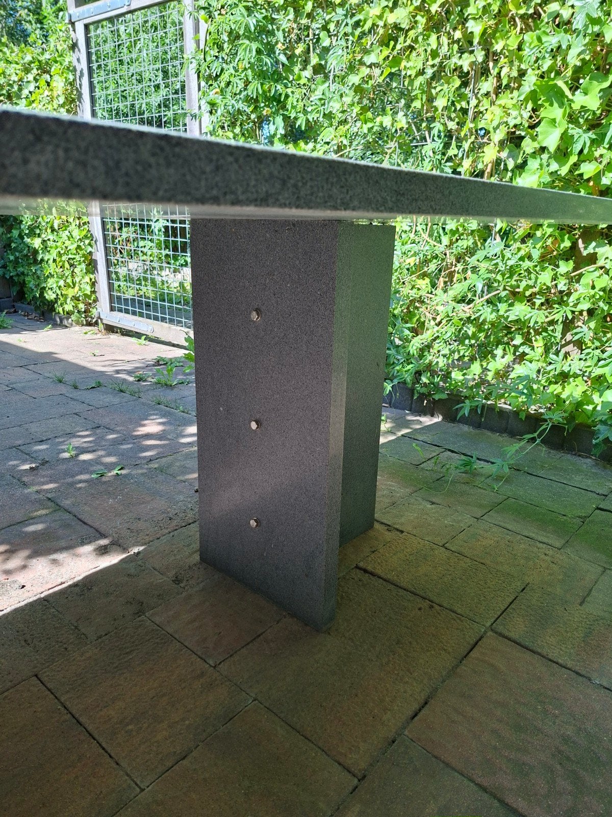 Natuur stenen tafel, Tuin en Terras, Ophalen, Zo goed als nieuw, Rechthoekig, Overige materialen