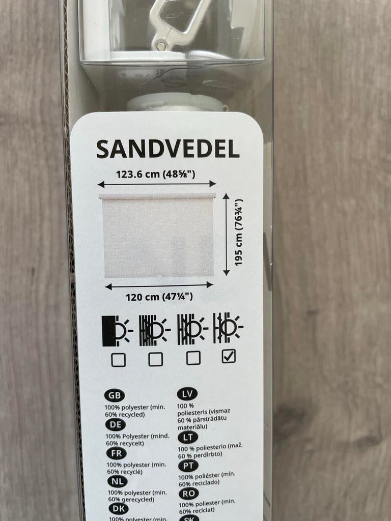 Nieuw in verpakking: IKEA Sandvedel rolgordijn 120x195cm, Huis en Inrichting, Stoffering | Gordijnen en Lamellen, 100 tot 150 cm