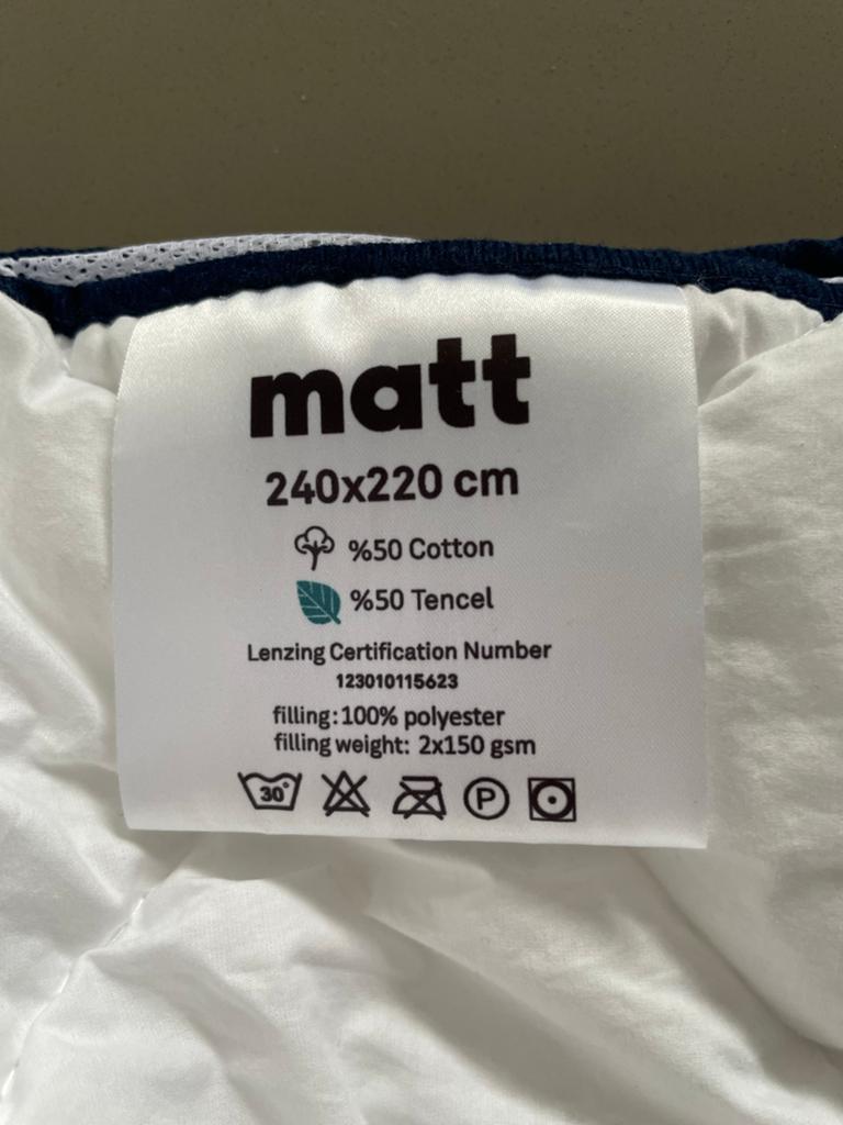 Matt Sleeps Dekbed 240x220 cm - Katoen & Tencel, Wit, Tweepersoons, Ophalen of Verzenden, Deken of Dekbed