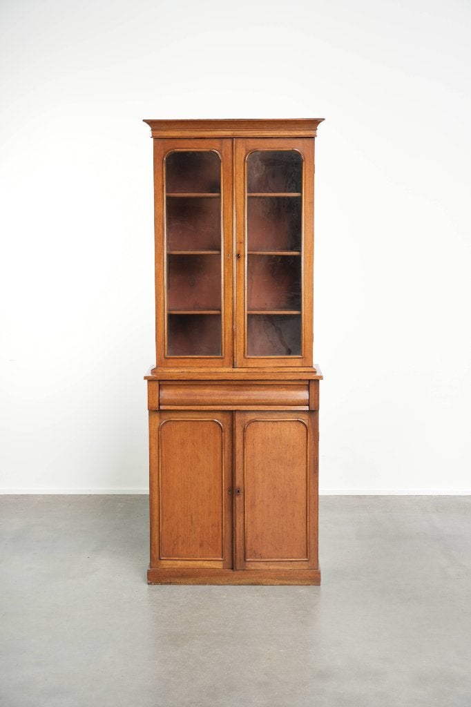 Antieke Engelse boekenkast/vitrinekast uit de 19e eeuw, Antiek en Kunst, Ophalen