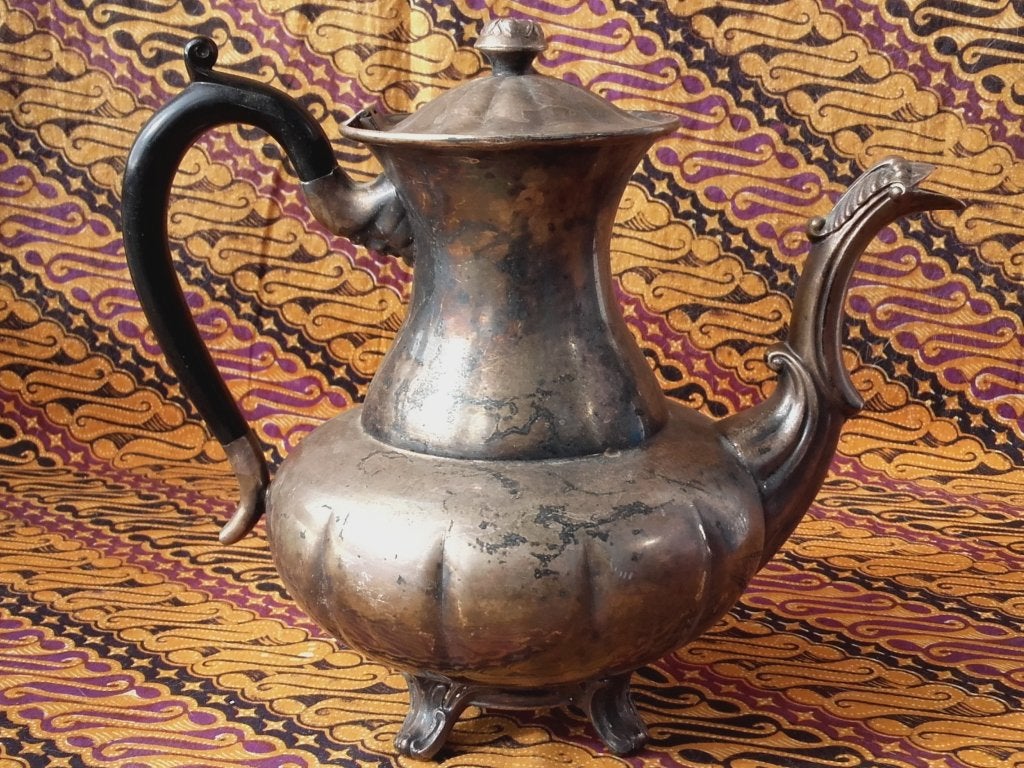Mooie antieke silverplate theepot uit Engeland 20,8 cm. 1900, Ophalen of Verzenden