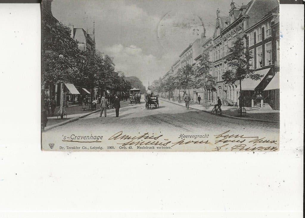 Den Haag Heerengracht met paardentram 28-6-1905, Ophalen of Verzenden, Voor 1920, Gelopen, Zuid-Holland