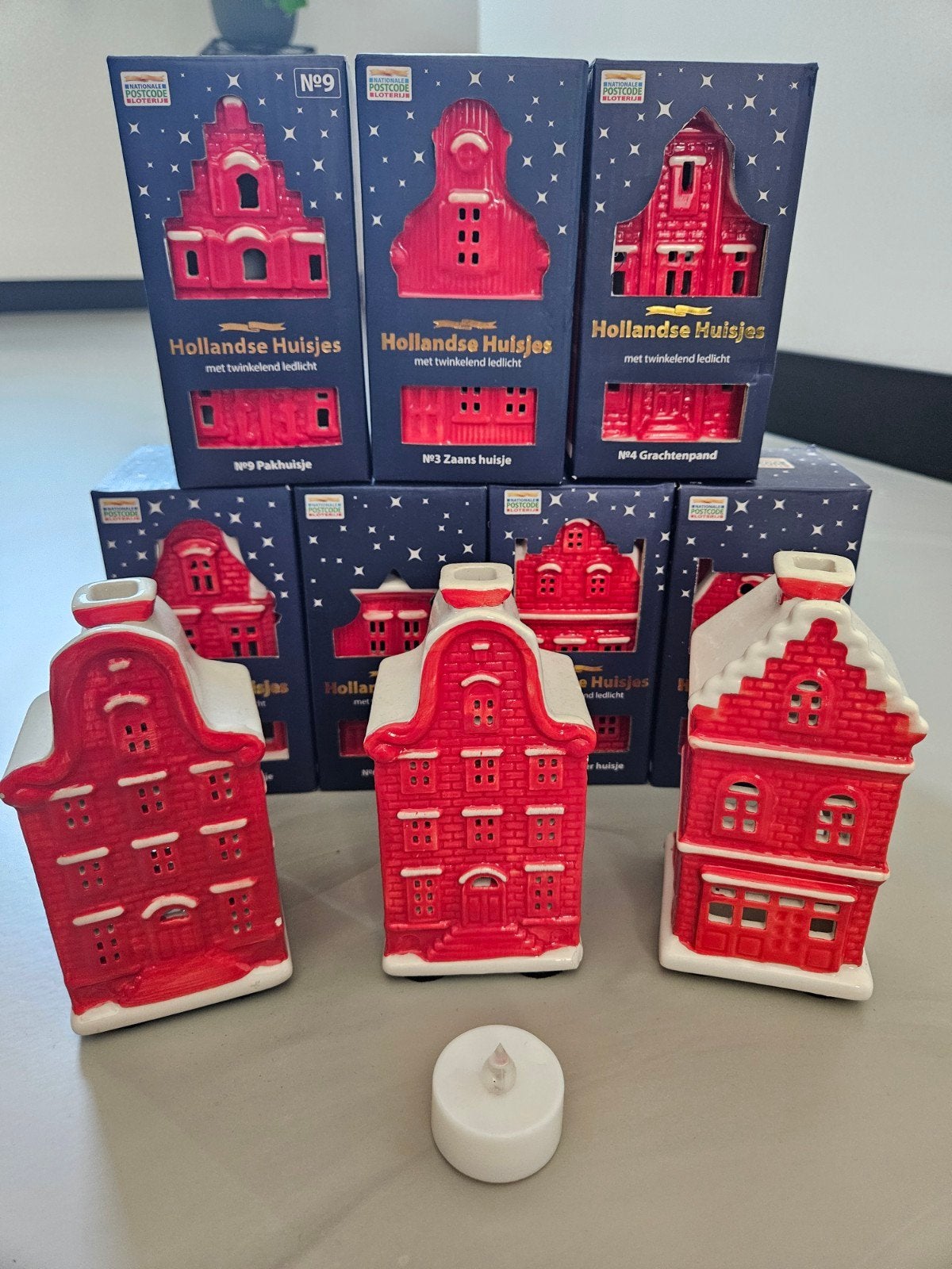Postcode Loterij Hollandse Huisjes compleet (9 stuks), Ophalen of Verzenden, Rood, Steen/keramiek, Landelijk