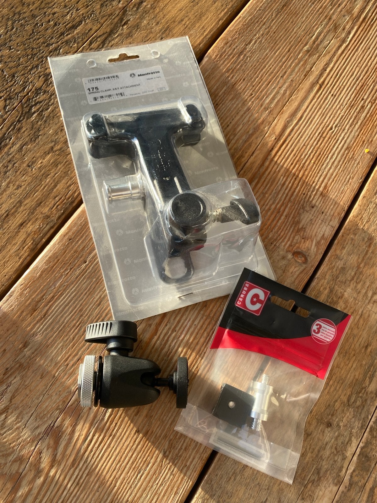 Manfrotto 175 klem  met accessoires, Manfrotto, Overige typen, Ophalen, Zo goed als nieuw