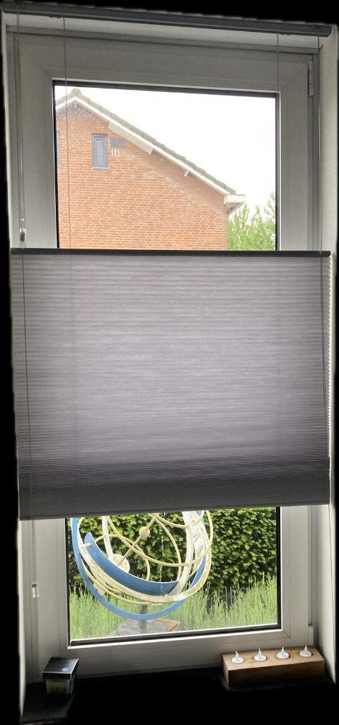 5x plissé gordijnen, Ophalen, 50 tot 100 cm, Zo goed als nieuw, Grijs