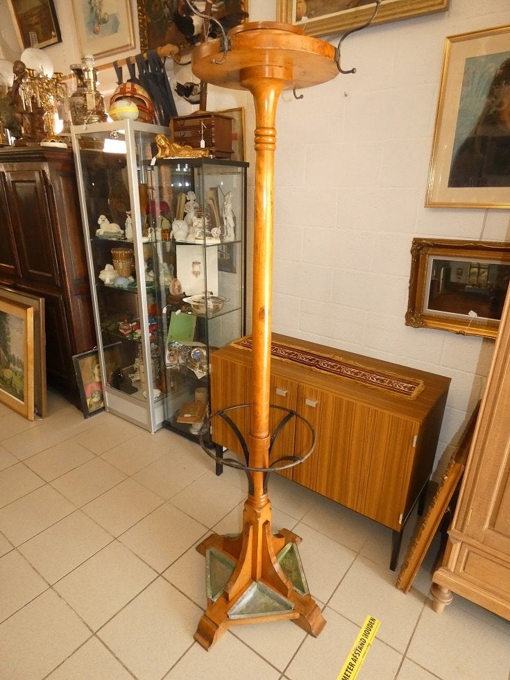 zeldzame café kapstok met originele zinken bakjes., Huis en Inrichting, Ophalen, Gebruikt, Minder dan 100 cm, Staande kapstok