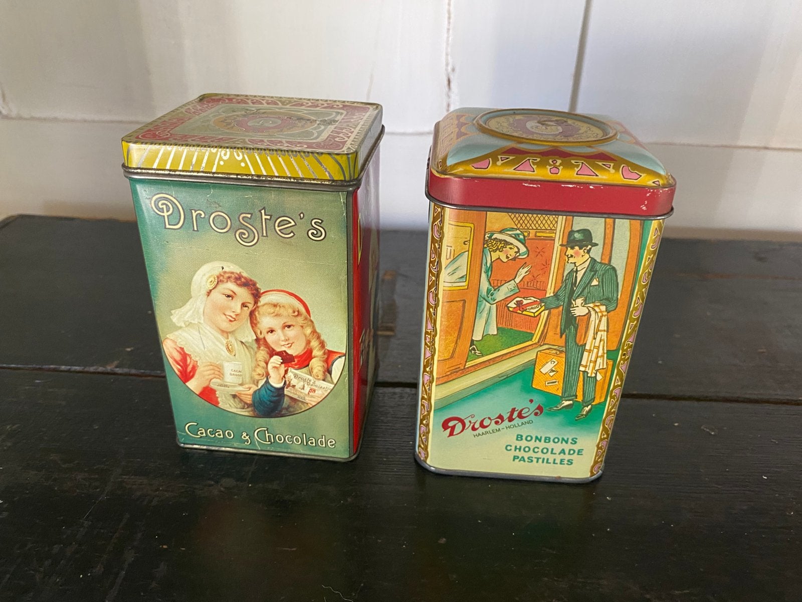 Vintage Droste Cacao blik, Ophalen of Verzenden, Gebruikt, Overige, Droste