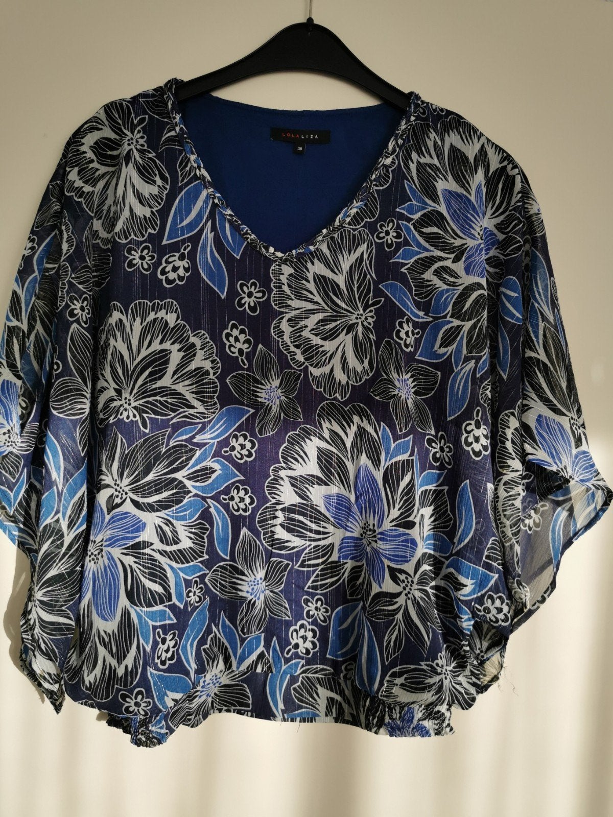 Blouse van Lolaliza, mt 38, Maat 38/40 (M), Blauw, Ophalen of Verzenden, Zo goed als nieuw