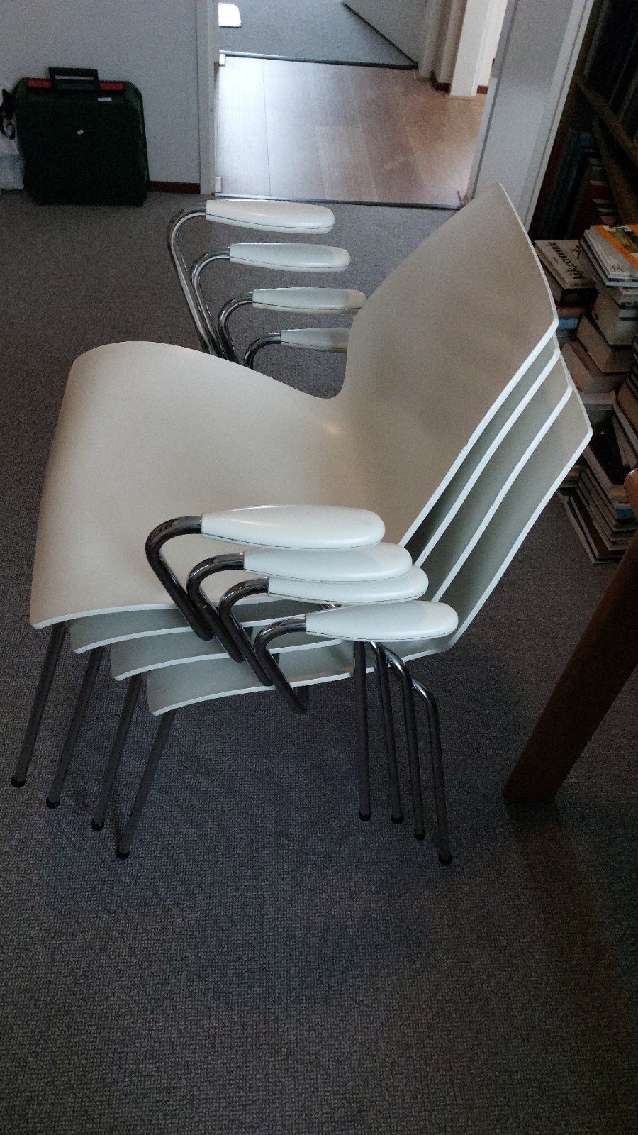 Witte eetkamerstoelen kartell maui   en bijpassende tafel, Gebruikt, Wit, Ophalen of Verzenden, Vier