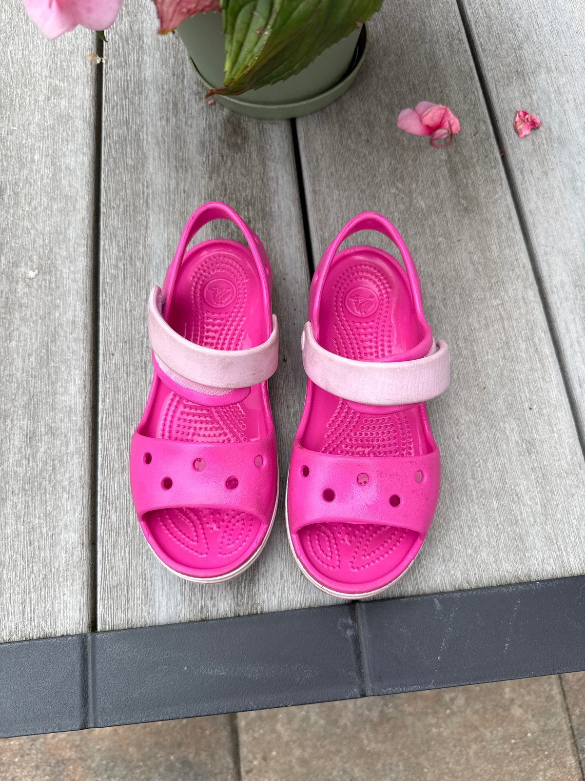 Roze Crocs sandalen voor meisjes, maat C13, Ophalen of Verzenden, Gebruikt, Meisje, Schoenen