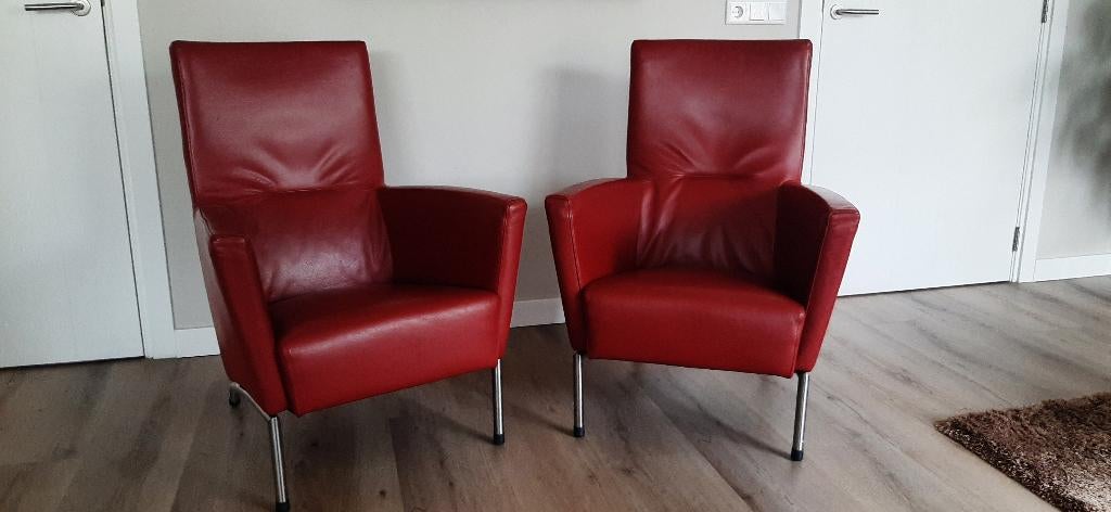 heerlijk zittende stoelen/fauteuils, Ophalen, Gebruikt, 75 tot 100 cm, Leer