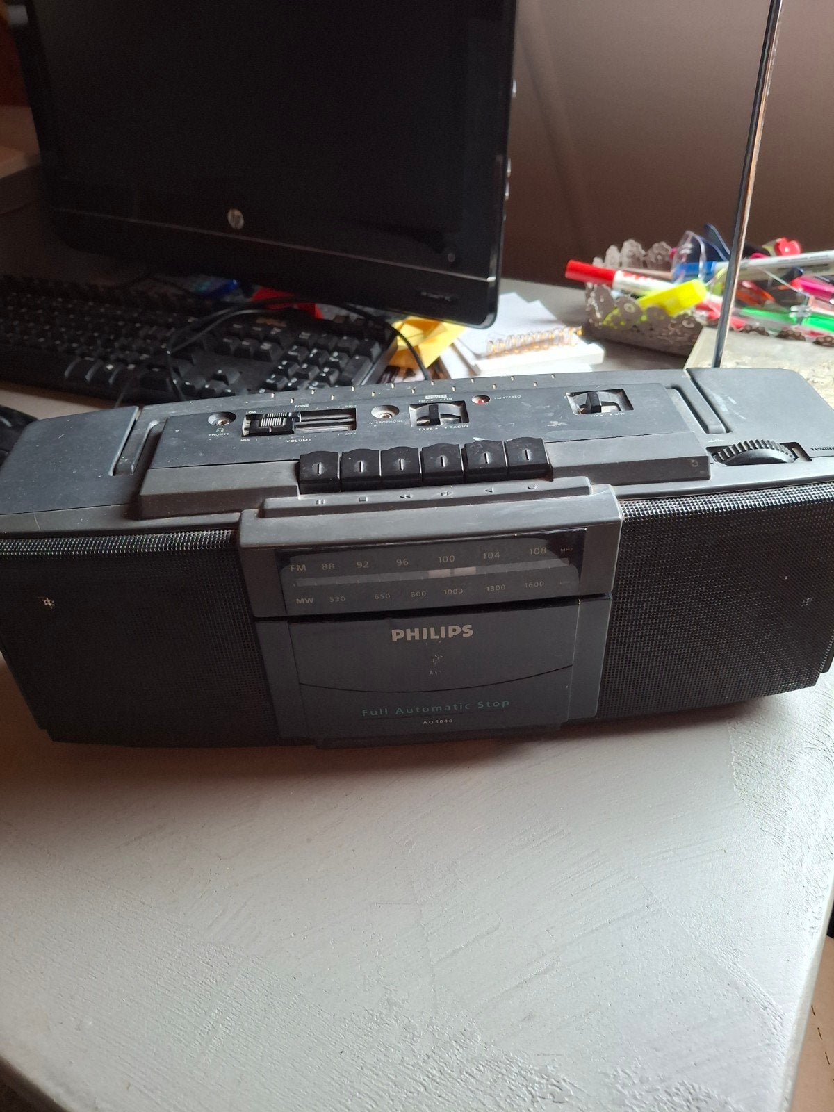 Philips fm mw  radio met cassette speler, Ophalen, Gebruikt, Radio