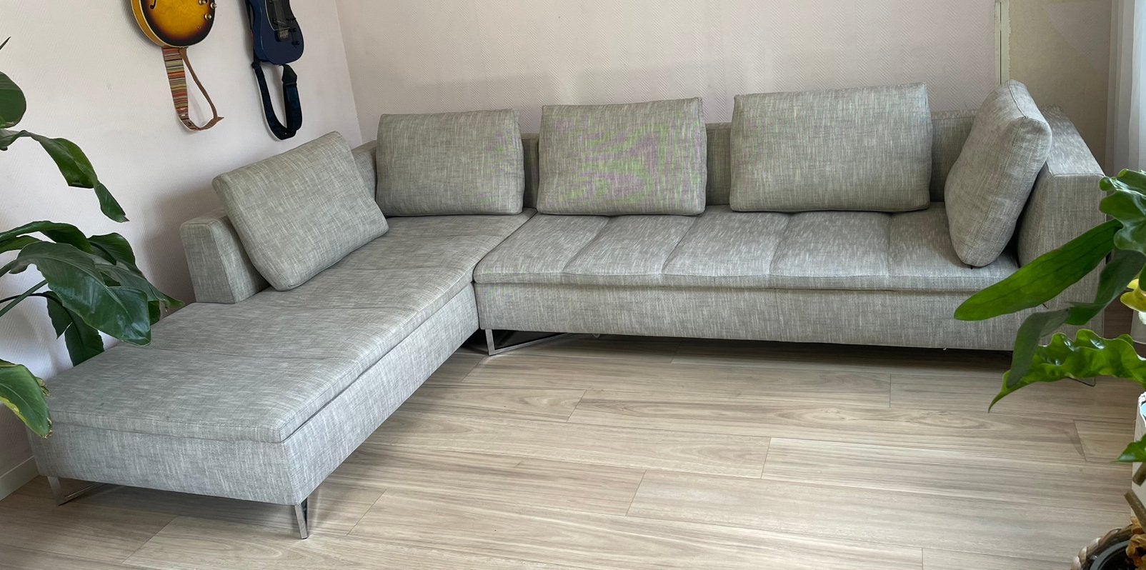 Ligne Roset Feng hoekbank –Frans design, handgemaakt vakwerk, Ophalen, Zo goed als nieuw, Stof