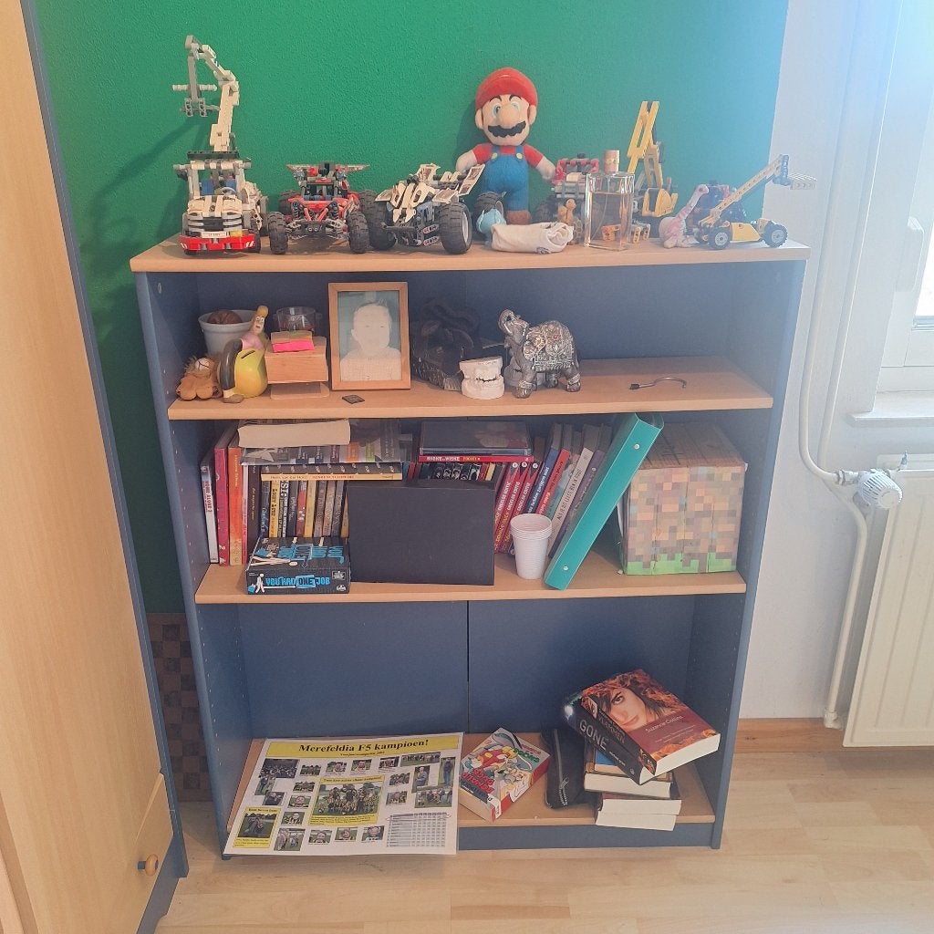 Complete tienerkamer, bruin met blauw, Huis en Inrichting, Ophalen, Gebruikt, Eenpersoons, Degelijk