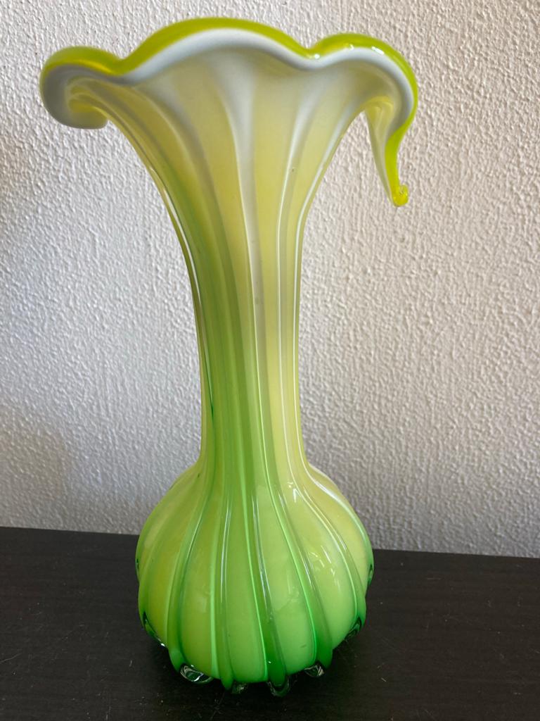 Kelkbloem Calla vaasje Murano, jaren 60, gedraaide ribben, Ophalen of Verzenden