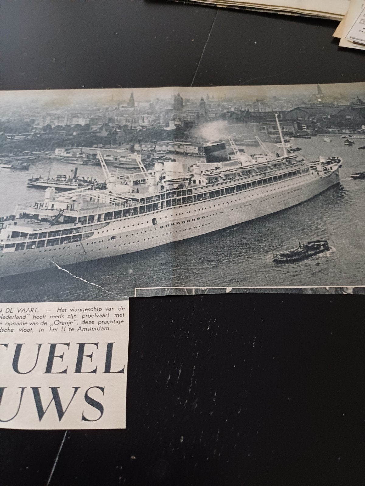 knipsel schip de Oranje stoomvaartmij. Nederland 1939, Ophalen of Verzenden, Gebruikt, Kaart, Foto of Prent
