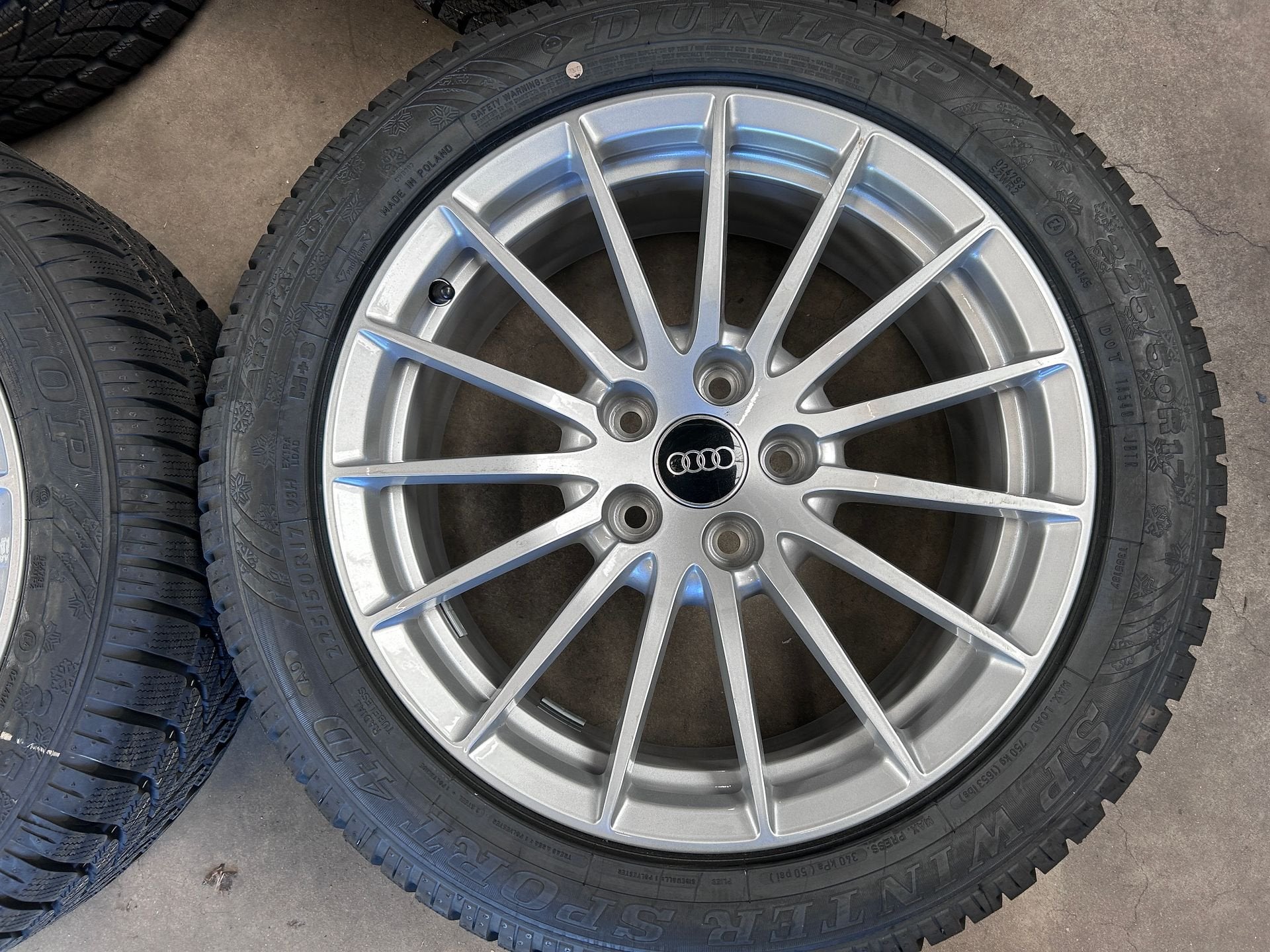 17 inch originele velgen + winterbanden Audi A5, Gebruikt, -, -, Banden en Velgen