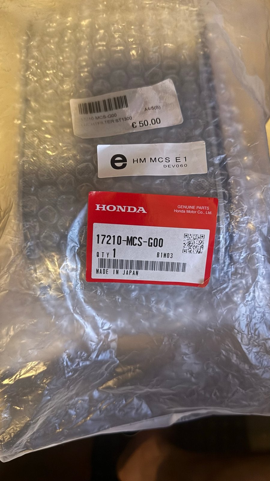Honda Luchtfilter 17210-MCS-G00 ST1300 Nieuw, Ophalen of Verzenden, Nieuw