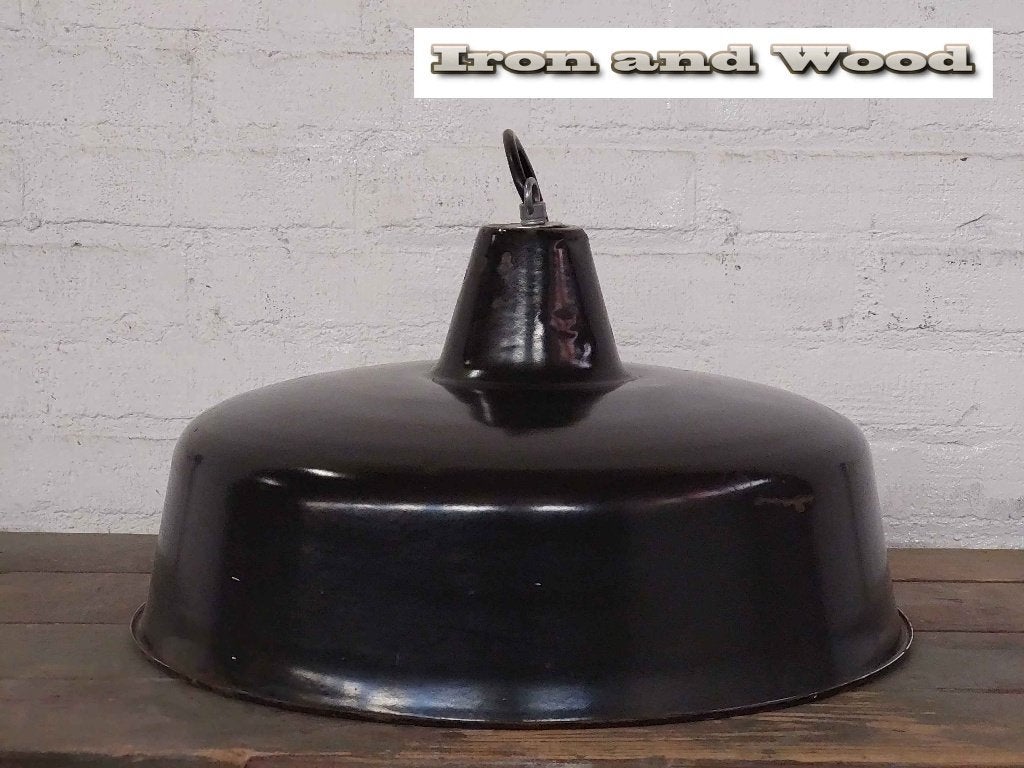 Oude vintage zwarte hanglamp H22 D40, Ophalen of Verzenden