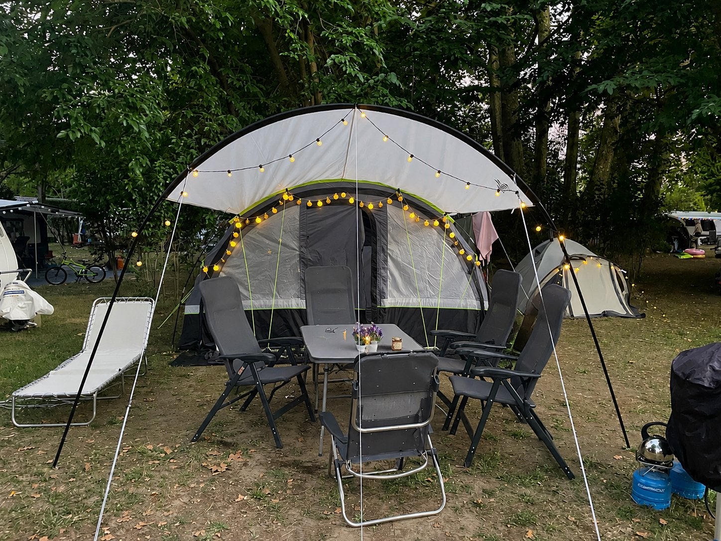 Obelink tent Lugano 6 XL Excellent CoolDark tunneltent, Ophalen, Gebruikt, Tot en met 6
