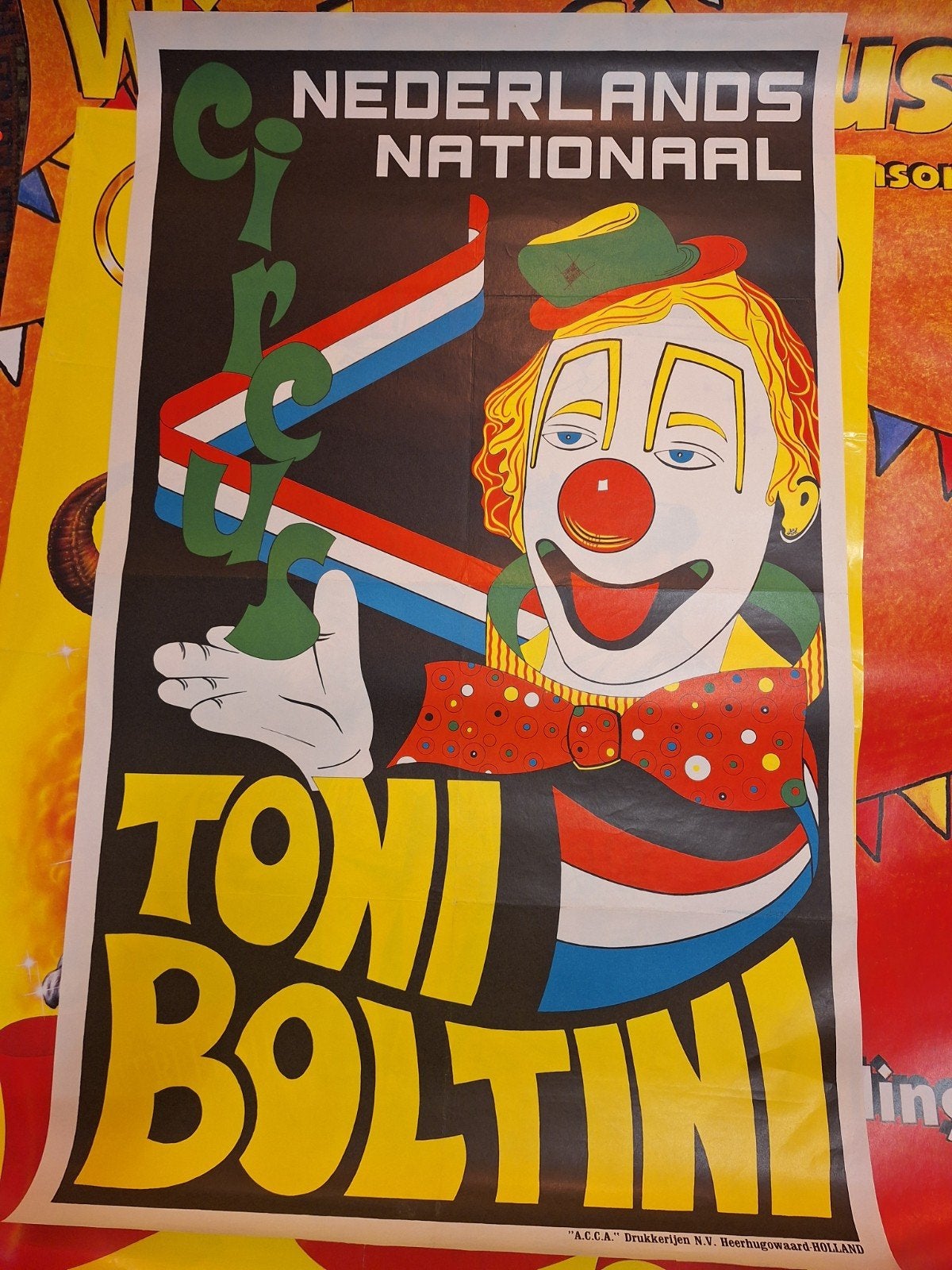 Vintage Circus Toni Boltini Poster - Nederlands Nationaal, Ophalen of Verzenden, Gebruikt, A1 t/m A3