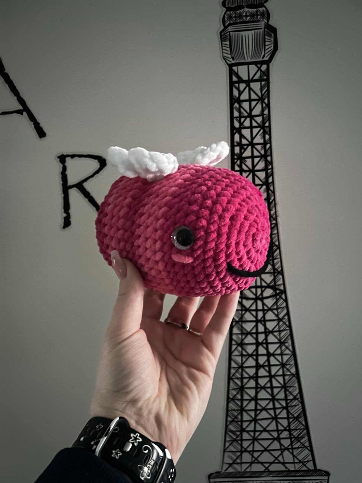 Schattige roze gehaakte bij knuffel, Overige merken, Overige typen, Nieuw, Roze