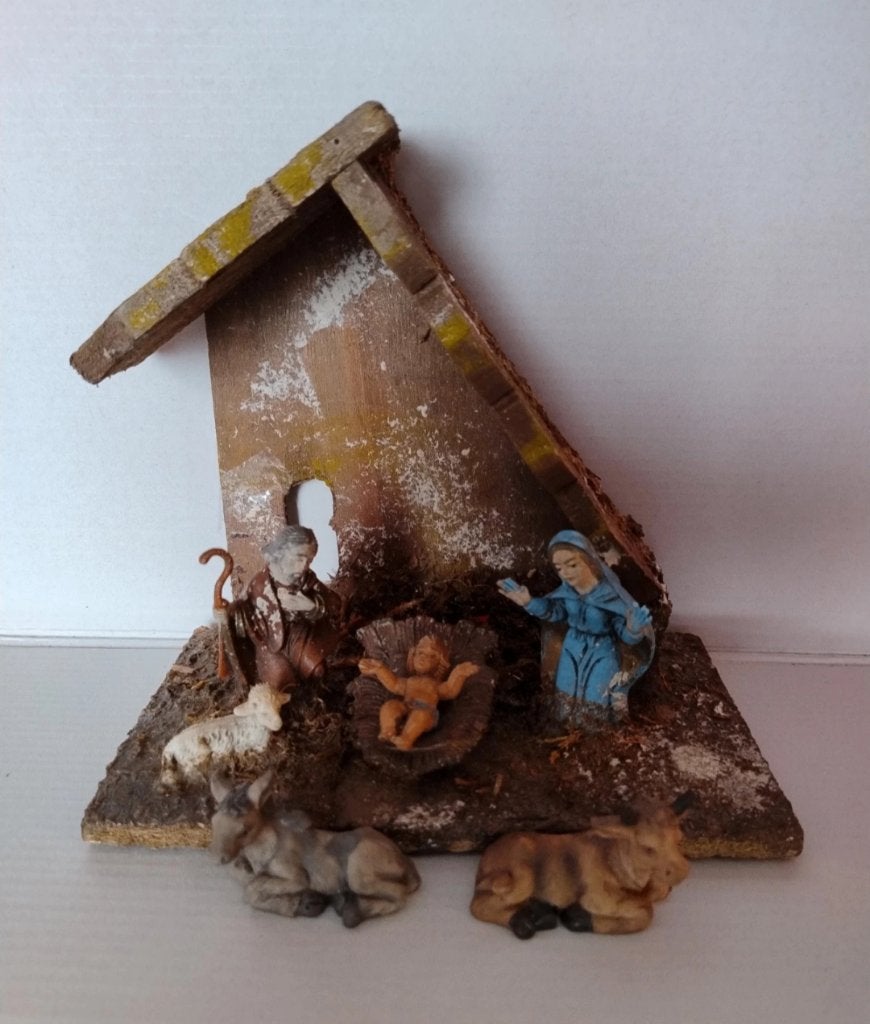 Klein houten kerststalletje / kerstmis, Ophalen of Verzenden, Zo goed als nieuw