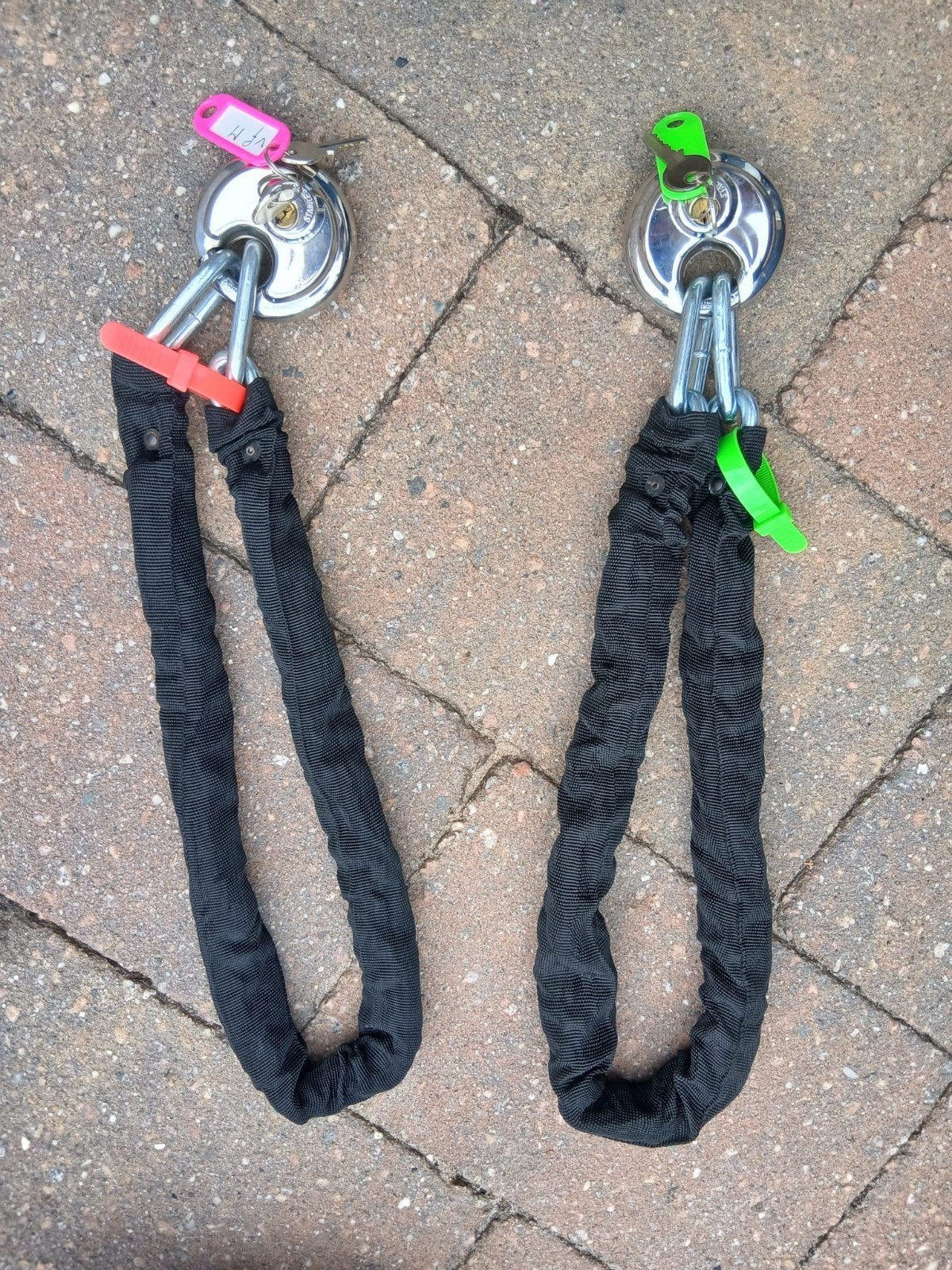 2x kettingslot met reservesleutel, Ophalen of Verzenden, Kettingslot
