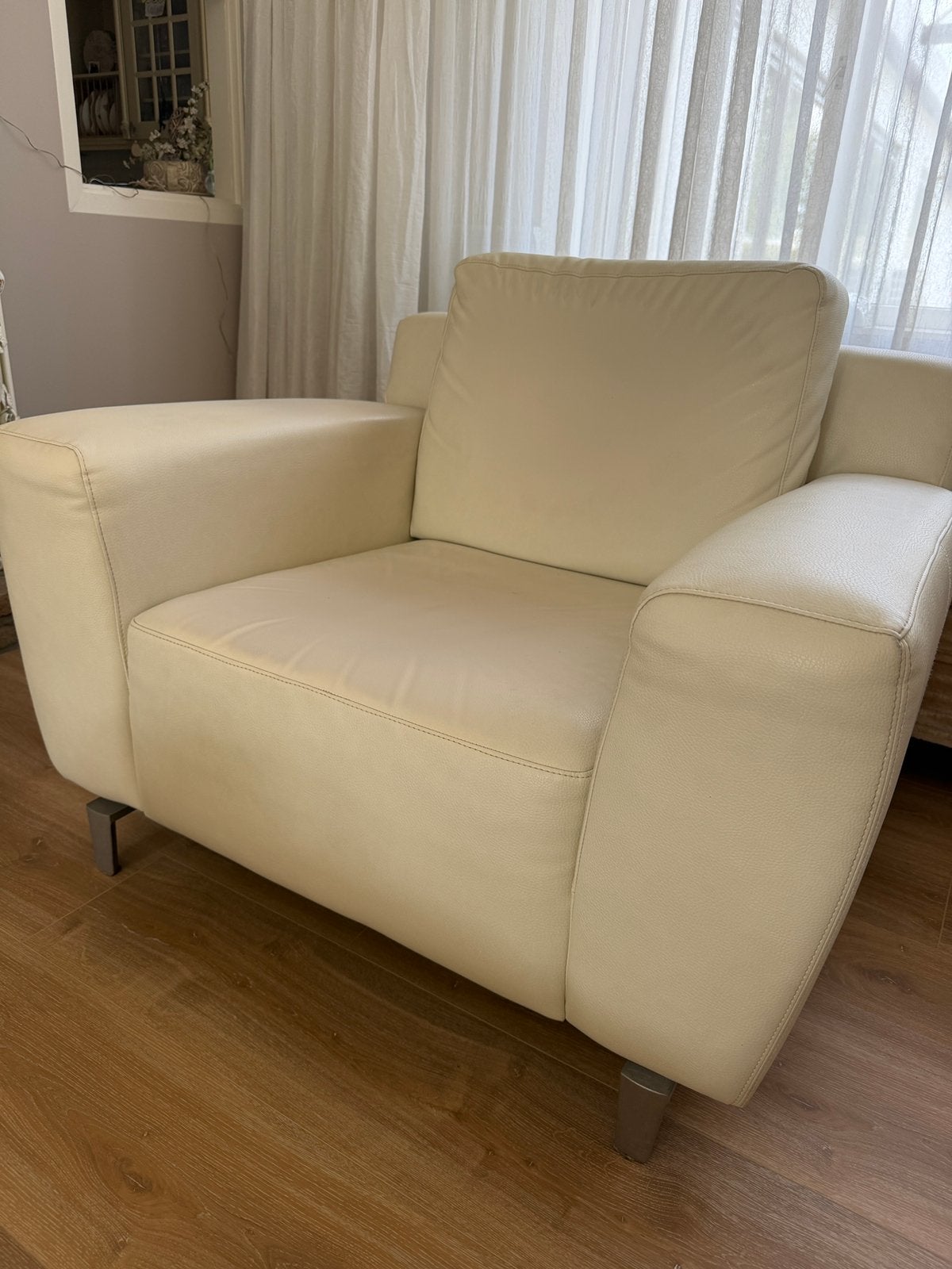 Nette stoel kunst leder, Huis en Inrichting, Ophalen, Eenpersoons, Candu, 75 tot 100 cm
